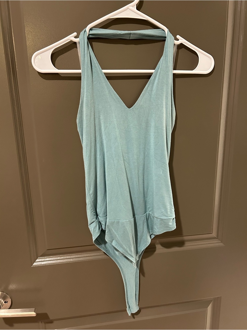 Light Blue Halter Bodysuit Top - Final Touch
